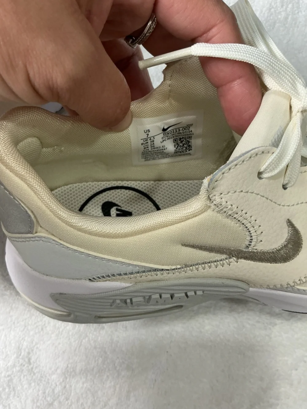 Nike Women's Air Max Sneakers in Cream and Light Gray